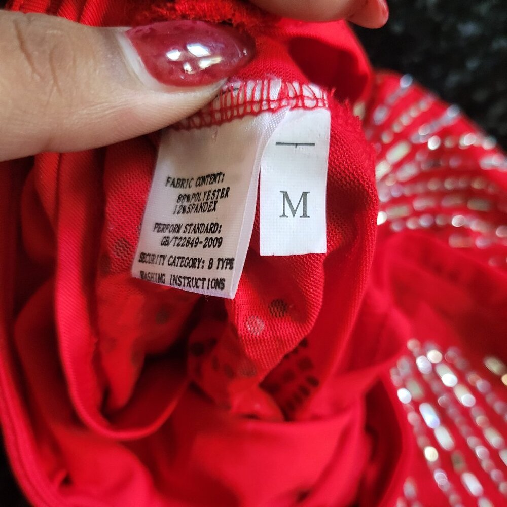 Red Rhinestone Dress - Picture 4 of 4